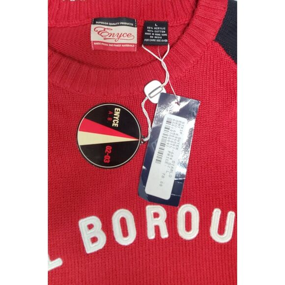 Vintage Y2K Enyce Hip Hop Rap Knit Sweater Mens L Red Striped Crew Neck Pullover - Picture 6 of 9